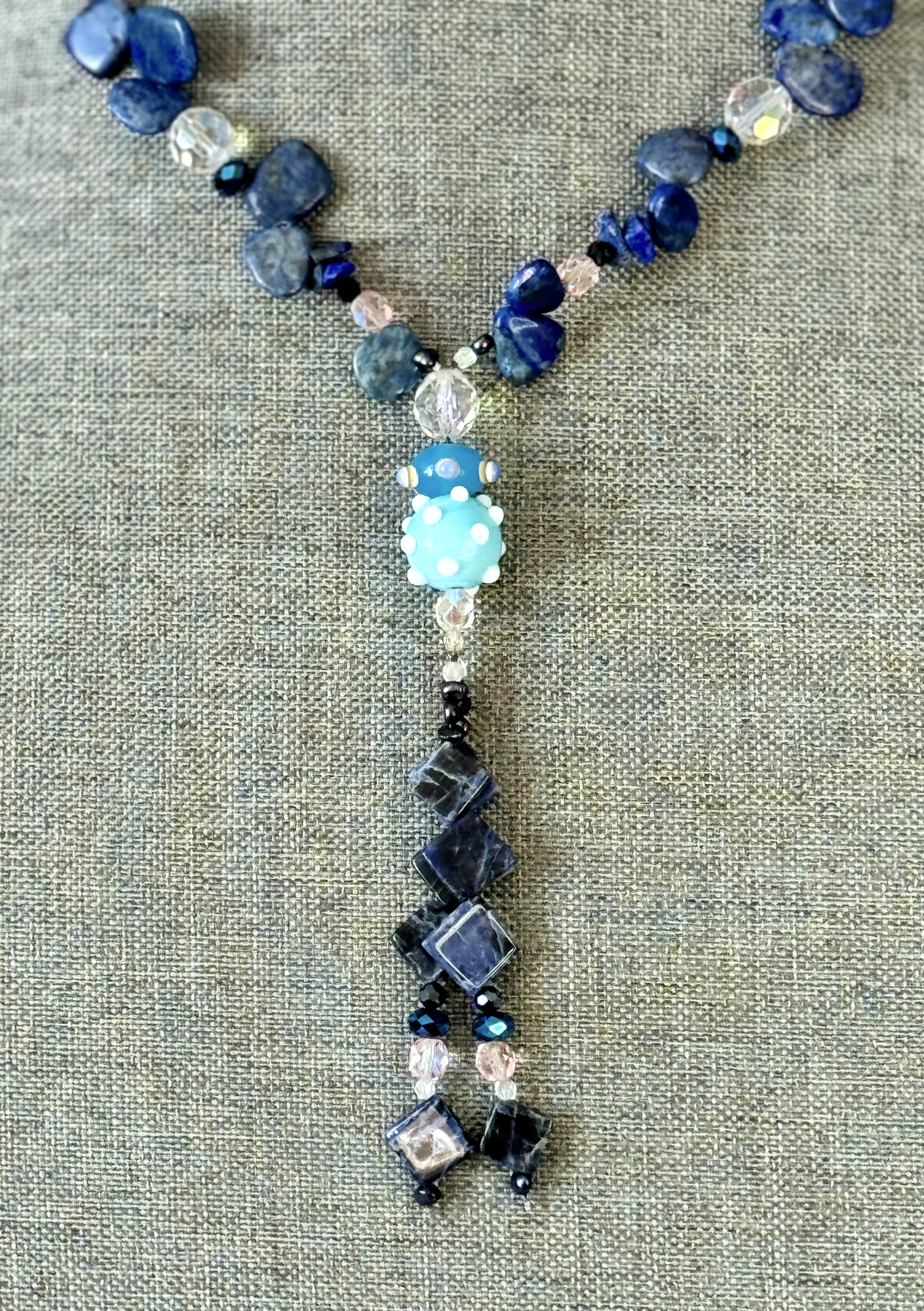 Sapphire and Crystal Necklace