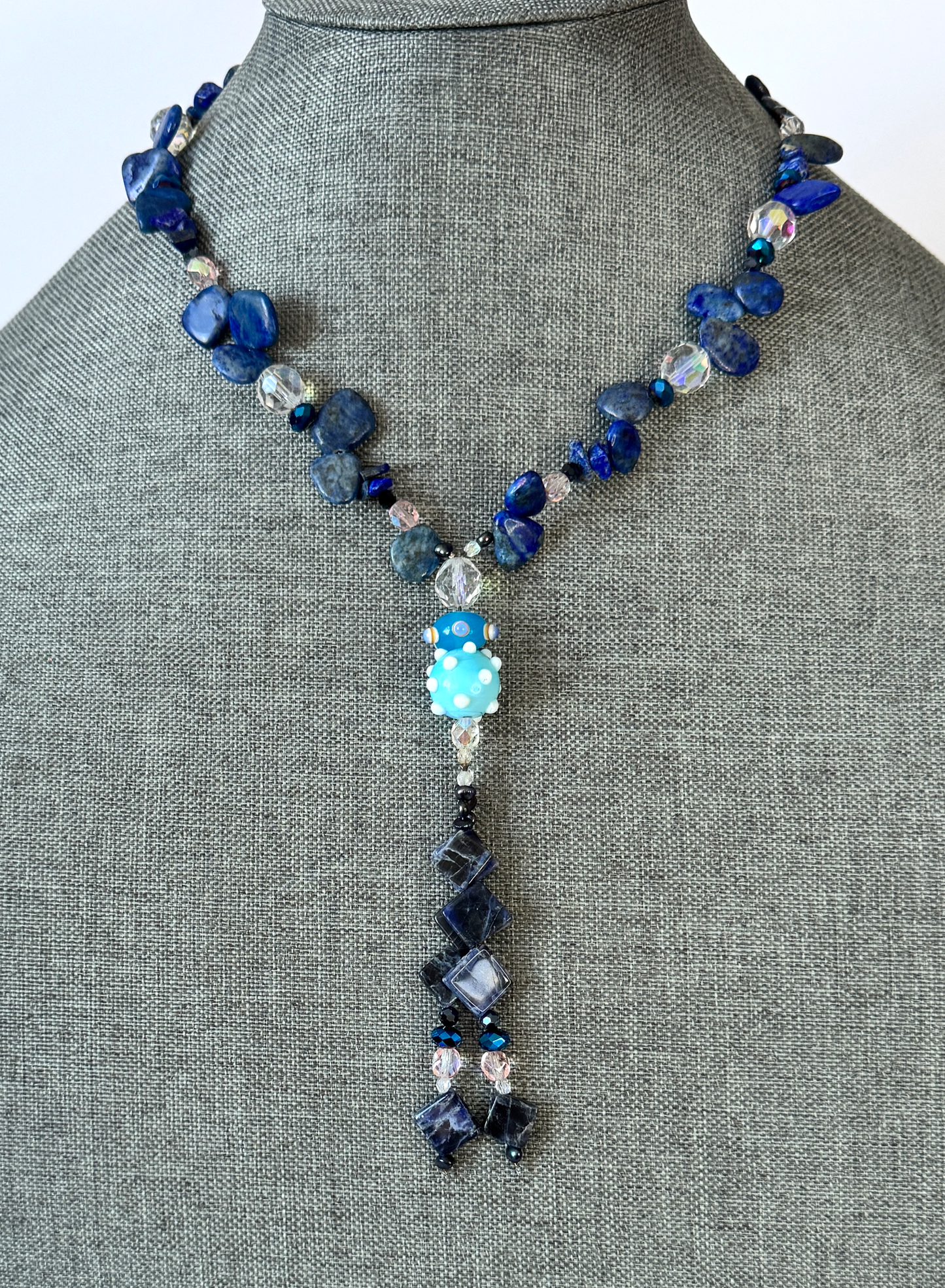Sapphire and Crystal Necklace