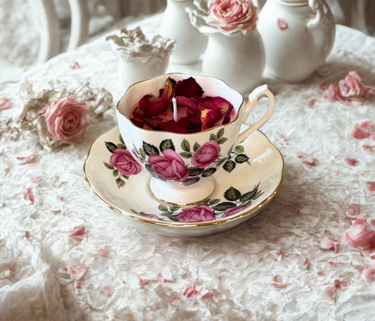 Vintage Tea Cup and Saucer Candles